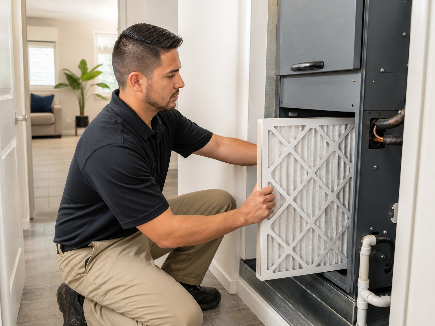 Illustrative placeholder of a high-efficiency residential air filter